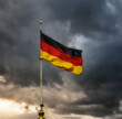 German flag in bad weather