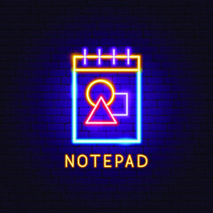 Poster - Notepad Neon Label. Vector Illustration of Design Promotion.