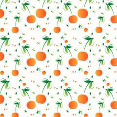  
sweet cherry, vector, seamless pattern
