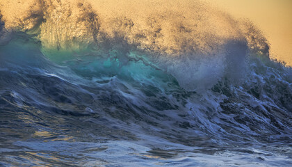 Wall Mural - beautiful sunset ocean wave