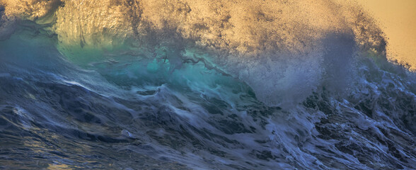 Wall Mural - beautiful sunset ocean wave