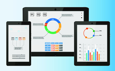 Poster - Dashboard, great design for any site purposes. Business infographic template. Big data concept Dashboard user admin panel template design. Analytics admin dashboard.	