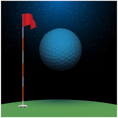 Canvas Print - golf ball in the dark