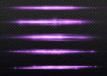 Purple Glow Line, Violet Horizontal Light Rays