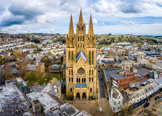 Wall Mural - Aerial view of Truro, the capital of Cornwall, England