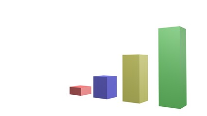 Poster - Colored graph columns. 3D rendering