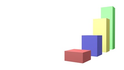 Poster - Colored graph columns. 3D rendering