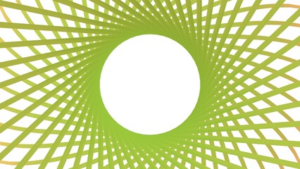Poster - Green circular decoration from ribbons. Rendering.