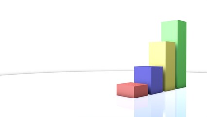 Poster - Statistics and graphs. Financial statements. 3D rendering.
