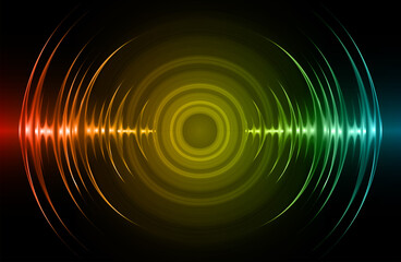 sound waves oscillating dark light