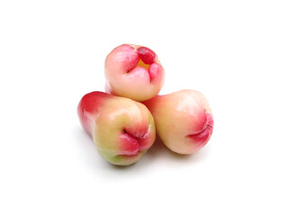 Wall Mural - rose apple fruits isolated on white background, selective focus