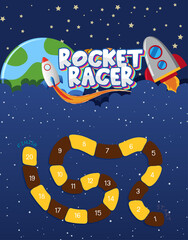 Wall Mural - game template with space theme background