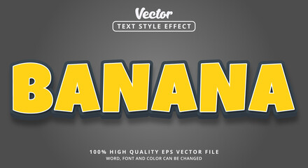 Poster - Editable text effects, Banana text in modern color style and dark metal style