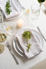 Poster - beautiful table setting for romantic dinner for two