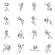 Dance Moves Doodle Stick Figure Icons 