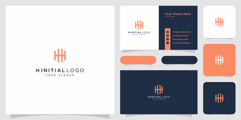 Wall Mural - h initial logo concept business card template