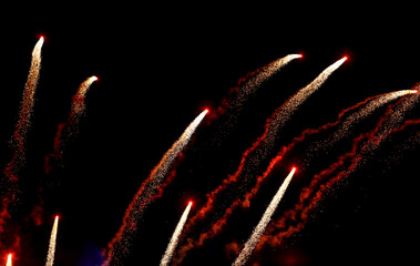 Fireworks at night as background.