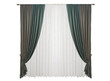 A beautiful curtain with a catch. Isolated white background.