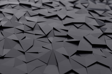  Abstract black geometric background of the wall. 3d render