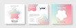 Creative soft social media templates, rounder corners star elements, friendly minimal design, editable instagram and facebook post layouts with pasteô color gradient accent, lined accent