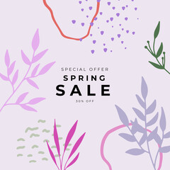 Social media template banner fashion sale promotion. fully editable instagram and facebook square post frame puzzle organic sale poster. pink red vector background