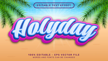 Poster - holyday3d editable text effect and sea landscape background