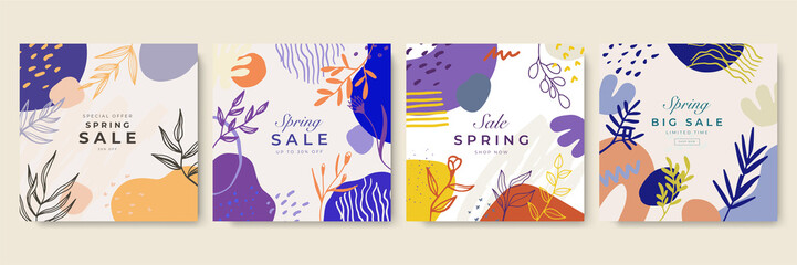 Trendy editable template for social networks stories and posts, vector illustration.