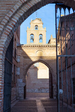 Entrance With Metal Grill Door To The Convent Of Santa Clara In Tordesillas