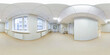 full seamless spherical hdri panorama 360 degrees angle view in interior of white empty corridor in modern clinic or hospital in equirectangular projection. VR content