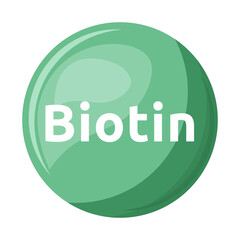 Poster - Biotin semi flat color vector object. Dietary supplement. Full sized item on white. Vitamin H. Health improvement. Simple cartoon style illustration for web graphic design and animation