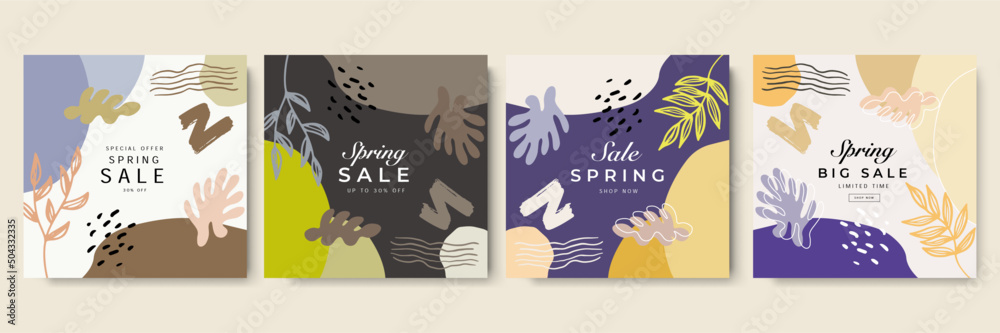 Tropical golden leaves vector illustration set. Exotic luxury abstract ...