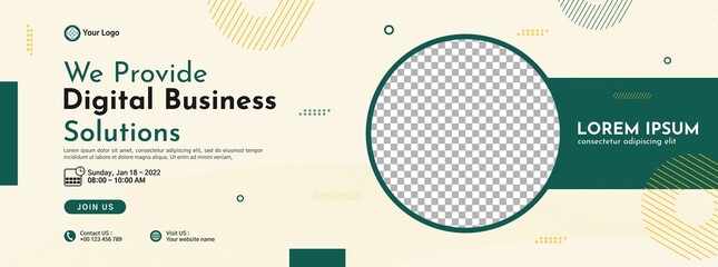 Business conference banner template design for webinar, marketing, online class program, etc