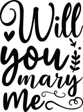 Will You Marry Me Vector Arts Design