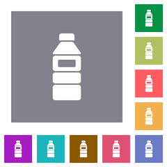 Wall Mural - Water bottle with label square flat icons