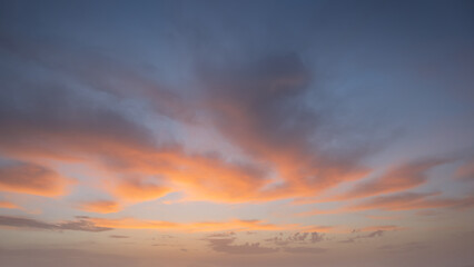 Wall Mural - Wonderful pastel sky with clouds at sunset as natural background.