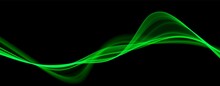 Green Abstract Wave. Magic Line Design. Flow Curve Motion Element. Neon Gradient Wavy Illiustration.