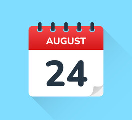 Poster - August 24 - Calendar icon vector illustration.