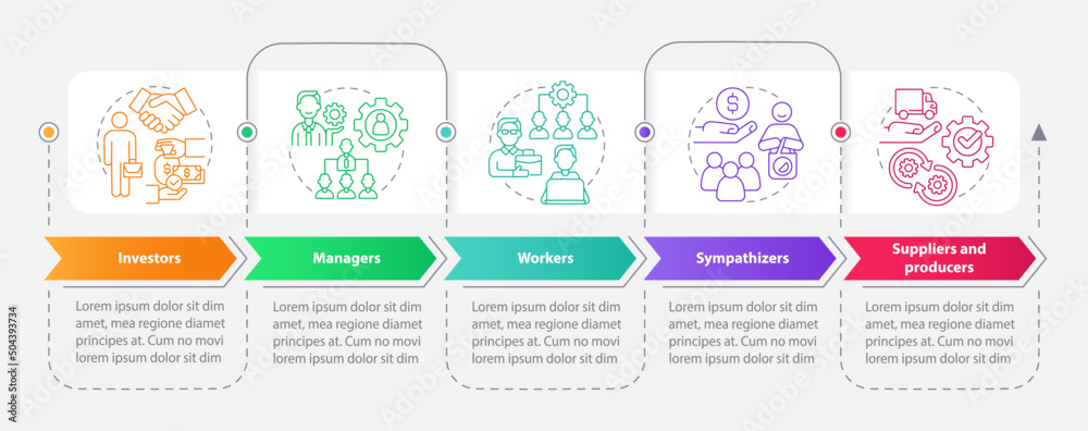 Categories of members rectangle infographic template. Data ...