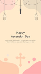 Happy Ascension Day Social Media Template Vector Illustration