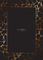 Wall Mural - luxury golden minimalistic geometric a4 template. black premium abstract background design with eleg
