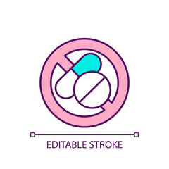 Poster - Non pharmaceutical treatment RGB color icon. Alternative medicine methods. Stop drug addiction. Isolated vector illustration. Simple filled line drawing. Editable stroke. Arial font used