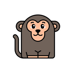 Poster - Monkey icon. Icon design. Template elements. Flat style