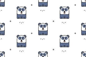 Poster - Seamless pattern with Pandas. Icon design. Template elements