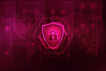 Poster - Security shield 2d rendering illustration