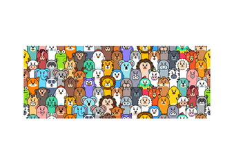 Poster - Seamless pattern with Animals icons. Animal icons set. Icon design. Template elements