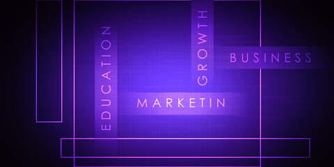 Poster - 2D Digital Abstract Business Networking background
