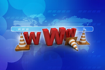 Poster - 3d illustration Website under construction concept