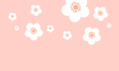 Wall Mural - pattern with pink flowers