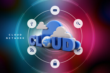 Poster - 3d rendering technology Cloud computing 
