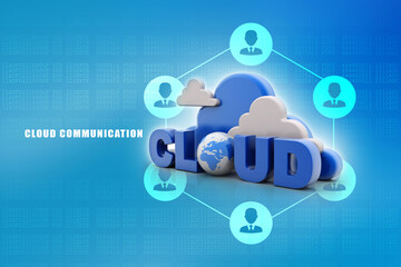 Poster - 3d rendering technology Cloud computing 
